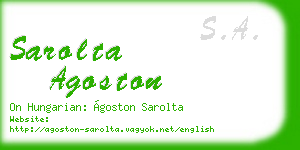 sarolta agoston business card
