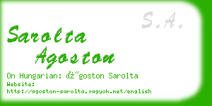 sarolta agoston business card